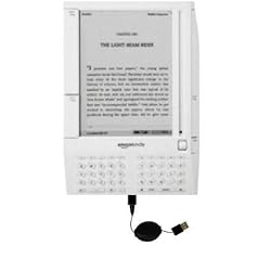 Retractable USB Cable for the Amazon Kindle (1st Generation) with Power Hot Sync and Charge capabilities - uses Gomadic TipExchange Technology
