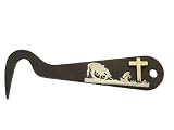Brown Steel Hoof Pick Reining Cowboy Cross Motif