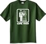 GAME OVER Funny Bride Groom Olive Green Novelty T-shirt, 2XL