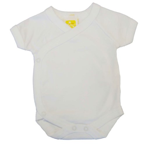 Childrens Toyshop  Toys : Short Sleeve Crossover Baby Bodysuit 5-8lb White