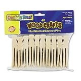 Flat Wood Slotted Clothespins, 3-3/4 Length, 40 Toothpicks per Pack