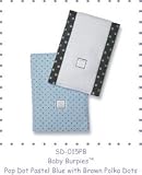 SwaddleDesigns Swaddle Designs Baby Burpie Set-Brown with Blue Dots & Brown Polka Dots