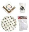 Pittsburgh Steelers 96 Piece Plastic Dinnerware Set - Football Sports Merchandise
