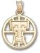 Texas Tech Red Raiders Solid 10K Gold ''TT'' Pierced Basketball Pendant