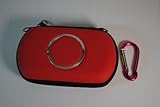 Red Sony PSP GO Airform EVA Storage Case with Carabiner Key Chain