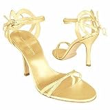 Borgo degli Ulivi Gold Strappy High-heel Leather Sandal Shoes
