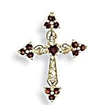 14k Garnet (1.26 ct. tw.) Cross Pendant