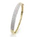 14K Yellow Gold 1.00ct Diamond Pave Bangle 7"