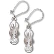 Jimmie Johnson 5/8" #48 Flip Flop Dangle Earrings - Sterling Silver Jewelry
