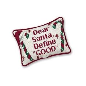 Define Good Christmas Needlepoint Pillow