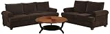 Bobkona Viceroy Collection 2-Piece Sofa Set, Chocolate