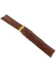 18mm Morellato Genuine Leather Padded Stitched Calfskin Brown Watch Band Strap
