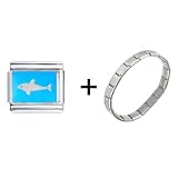 Dolphin In The Blue Italian Charm Bracelet