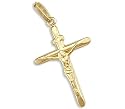 Small 14k Yellow Gold Cross Crucifix Pendant Charm New
