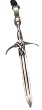 Naked Woman Skull Sword Pewter Pendant Necklace
