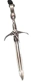 Naked Woman Skull Sword Pewter Pendant Necklace