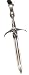 Naked Woman Skull Sword Pewter Pendant Necklace
