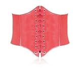 HOTER® Lace-up Corset Style Elastic Cinch Belt -DARK RED
