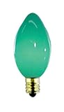 5 Watt Ceramic Green C7 Light Bulb / Candelabra Base / Incandescent Chritmas Light Bulb / Holiday Light Bulb