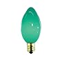 5 Watt Ceramic Green C7 Light Bulb / Candelabra Base / Incandescent Chritmas Light Bulb / Holiday Light Bulb