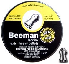 Beeman Kodiak Extra Heavy .20 Cal, 13.32 Grains, Pointed, 200/Tin