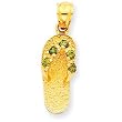 14K May/CZ Birthstone Flip Flop Pendant
