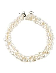 Meg Carter Designs Mother of Pearl, Freshwater Pearl, and Trocus Shell "Lexington Double" Necklace