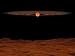 Wallmonkeys Peel and Stick Wall Decals - A View across a Hypothetical Barren Alien Planet towards a Brown Dwarf in the Sky. - 36"W x 27"H Removable Graphic