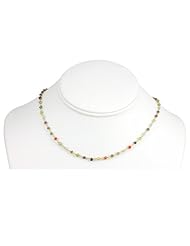 14k Gold Vermeil Multiple Gemstone Necklace Peridot Amethyst Aquamarine Chain