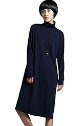 Long Sleeves Slit Spring 2015 Cotton  Dress