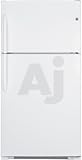 GE GTH21KCXWW 21 cu. ft. Top Freezer Refrigerator with 4 Spill Resistant Glass Shelves, Gallon Door Storage, Illuminated Temperature Controls and Automatic Ice Maker: White