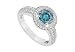 Blue Diamond Engagement Ring : 14K White Gold - 0.75 CT Diamonds