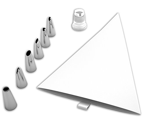 Montreal Baking Cake Decorating Set - 8 Piece - Reusable Pastry Bag with Coupling and Decorating Tips - Cake Decorating Supplies