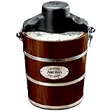 312W BqRs3L. SL160  Aroma 4 Qt Wooden Ice Cream Maker   Walnut
