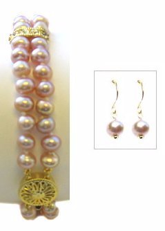 Click here to buy Lady Luck Fresh Water Pearl Bracelet and Earring Set.