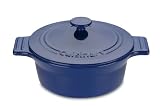 Cuisinart Chef's Classic Ceramic Bakeware 1-1/2-Quart-Quart Round Baker with Lid, Blue