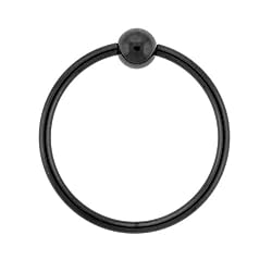 STAINLESS STEEL HOOPS WITH BALL (BLACK) Gauge: 14, Ball Size: 5mm, Length: 14mm Sold as a Pair