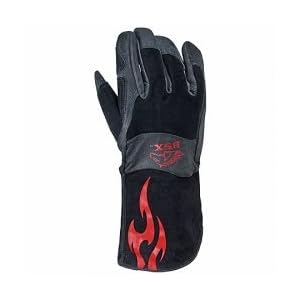 BLACK STALLION BSX® Stick/MIG Welding Gloves - Black w/Red Flames - XL BLACK STALLION BSX® Stick/MIG Welding Gloves - Black w/Red Flames - XL