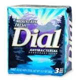 Dial Antibacterial Deodorant Soap 4.5 oz Bars, Mountain Fresh - 3 ea