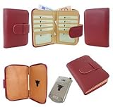 Piel Frama Pielframa Universal PDA Wallet Case Burgundy and Cream Leather
