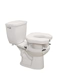 Axis Medical Bath Safety Plastic Standard White Padded Raised Toilet Seat w/ Four Locking Brackets
