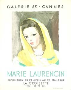 ポスター マリー ローランサン Galerie 65-Cannes 1962年