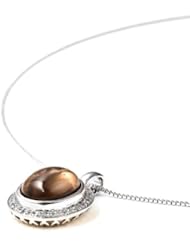 11.00 ct. t.w. Genuine Smoky Topaz and White Topaz Sterling Silver Pendant