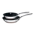 Raymond Blanc by Anolon Stainless Steel Non-Stick French Skillet Frying Pan Twin Pack, 20 cm & 24 cm