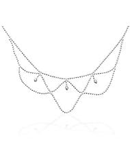 Sterling Silver 16 Inch Bead Chain/Lace Necklace