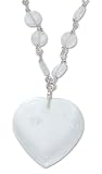 Quartz necklace, 'Pure Heart' 18 L