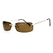SA106 Mens Narrow Rectangular Rimless Light Snug Sunglasses