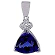 14K White Gold Tanzanite and Diamond Pendant