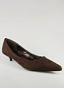 Suede Pointed Toe Kitten Heel