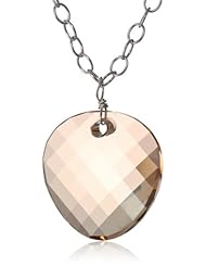 Sterling Silver Chain with Swarovski Elements Golden Shadow Twist Pendant Necklace, 24"
